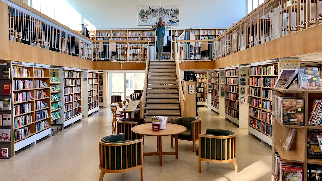 Karlskronan pääkirjasto sisältä